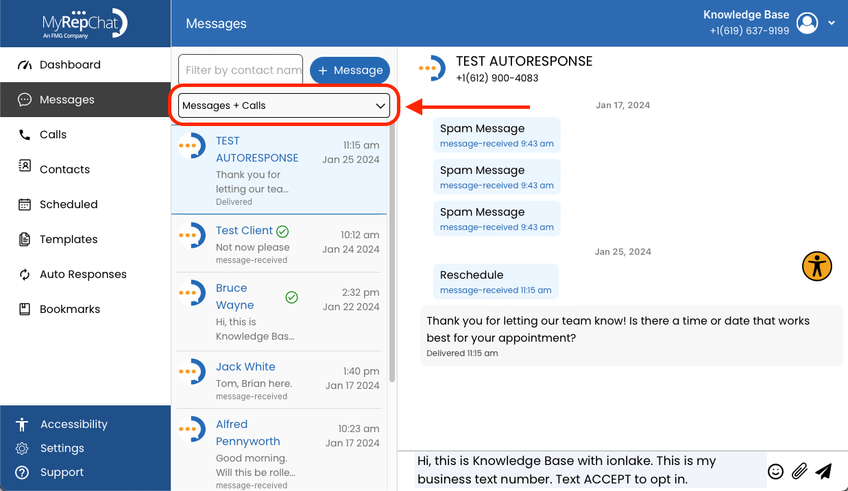 Navigating Messages Screen -Desktop - Filtering Calls and Messages 1.png