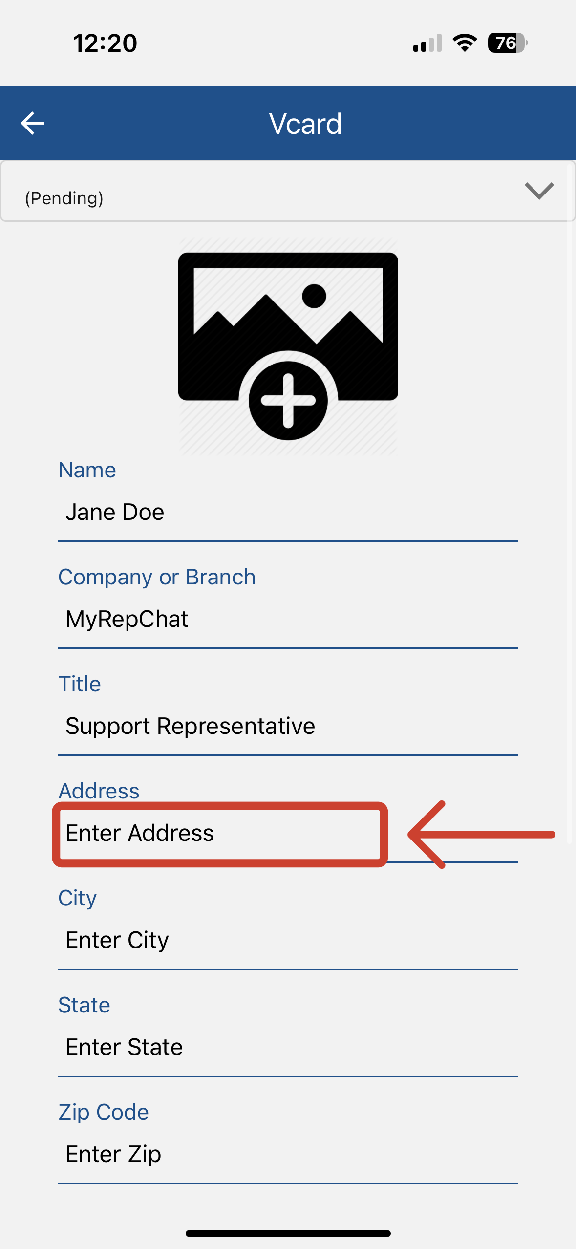 Address; How to Edit vCard Mobile.png